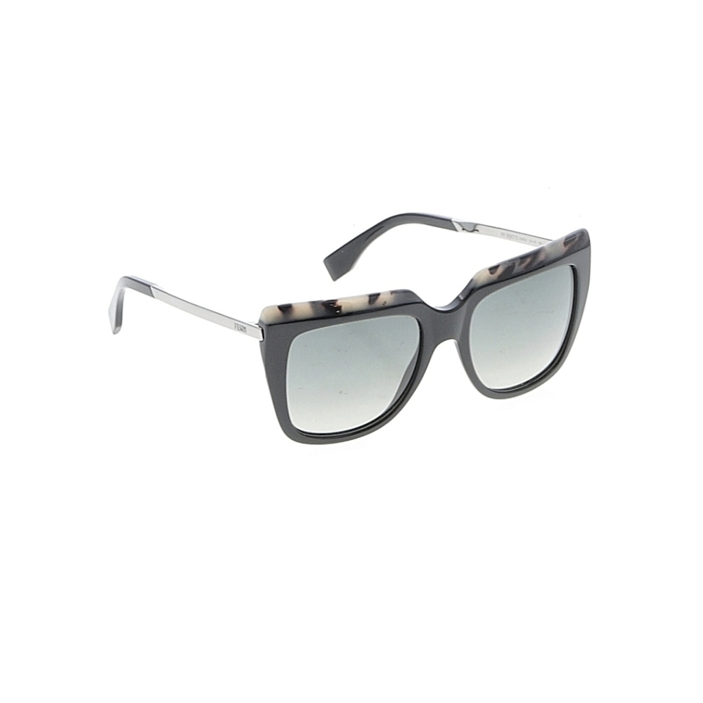 FENDI Black Gray Oversized Women's Stylish Black and Tortoise Shell Sunglasses